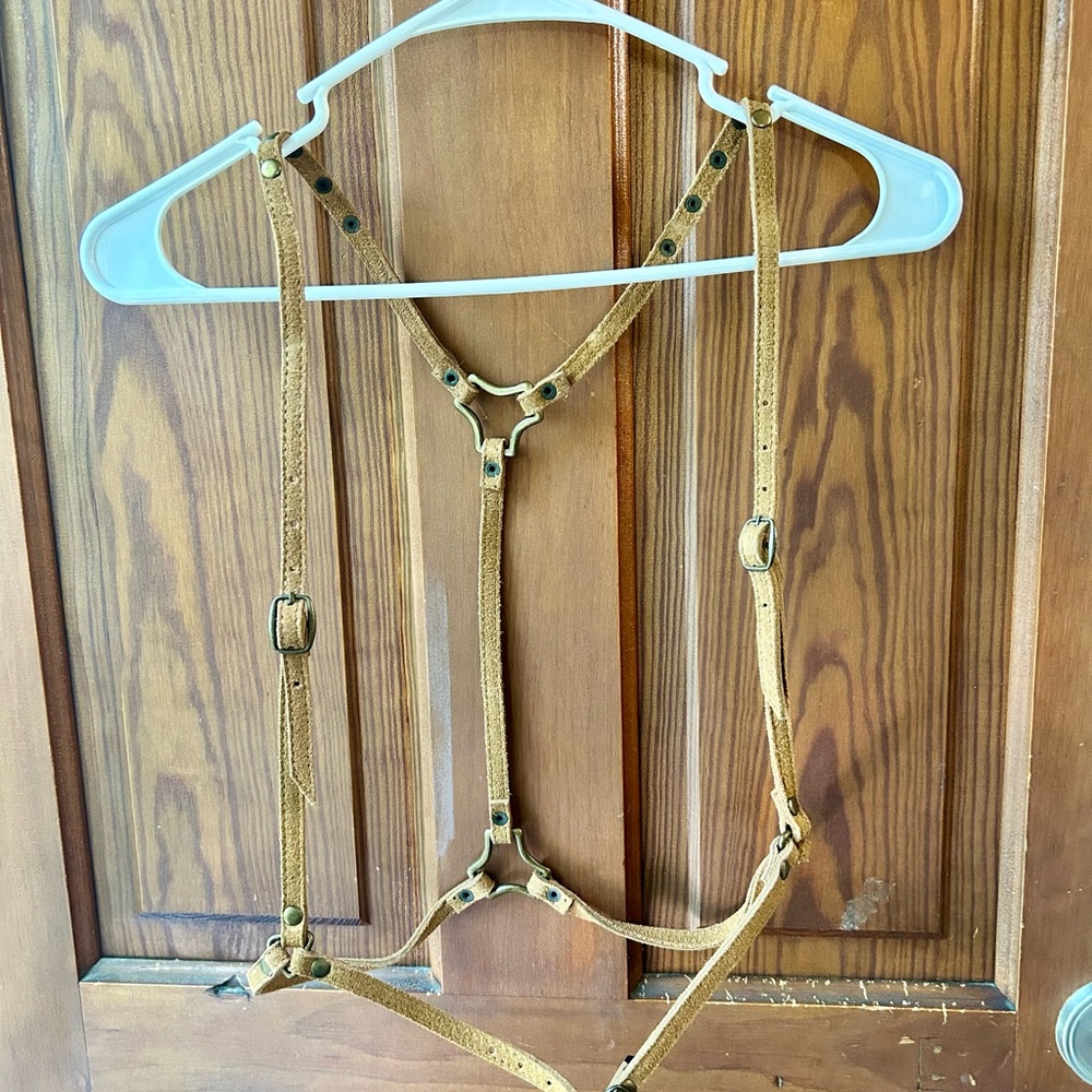 Free People Brown Leather Harness Belt